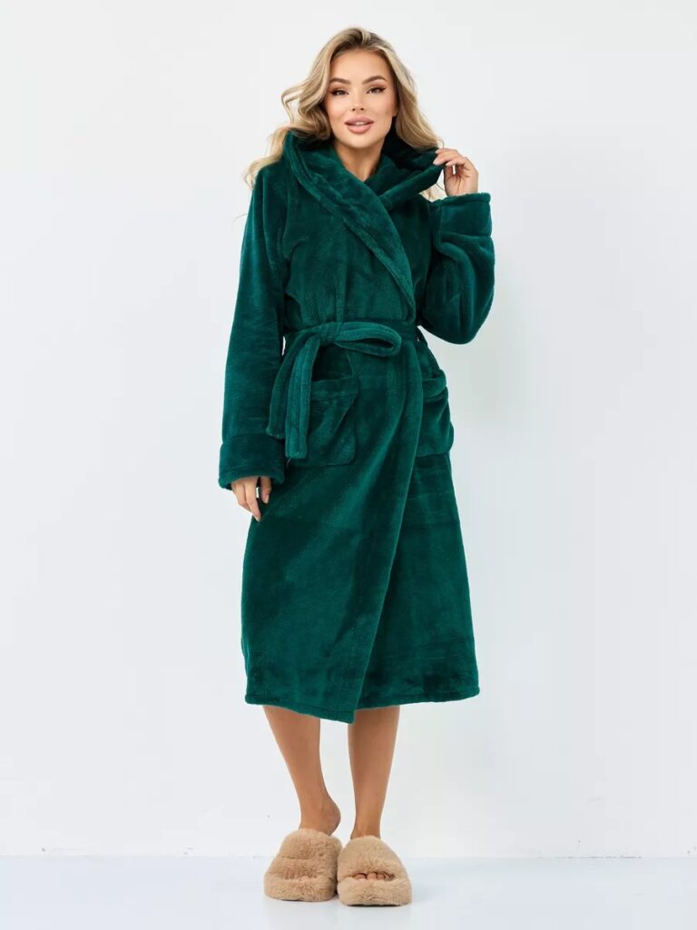 Peignoir polaire femme long