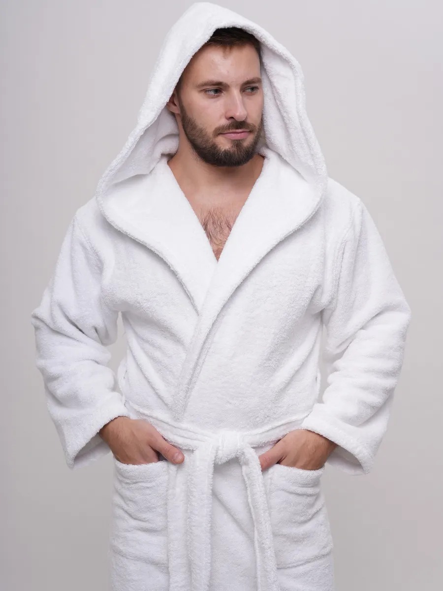 Peignoir homme à capuche