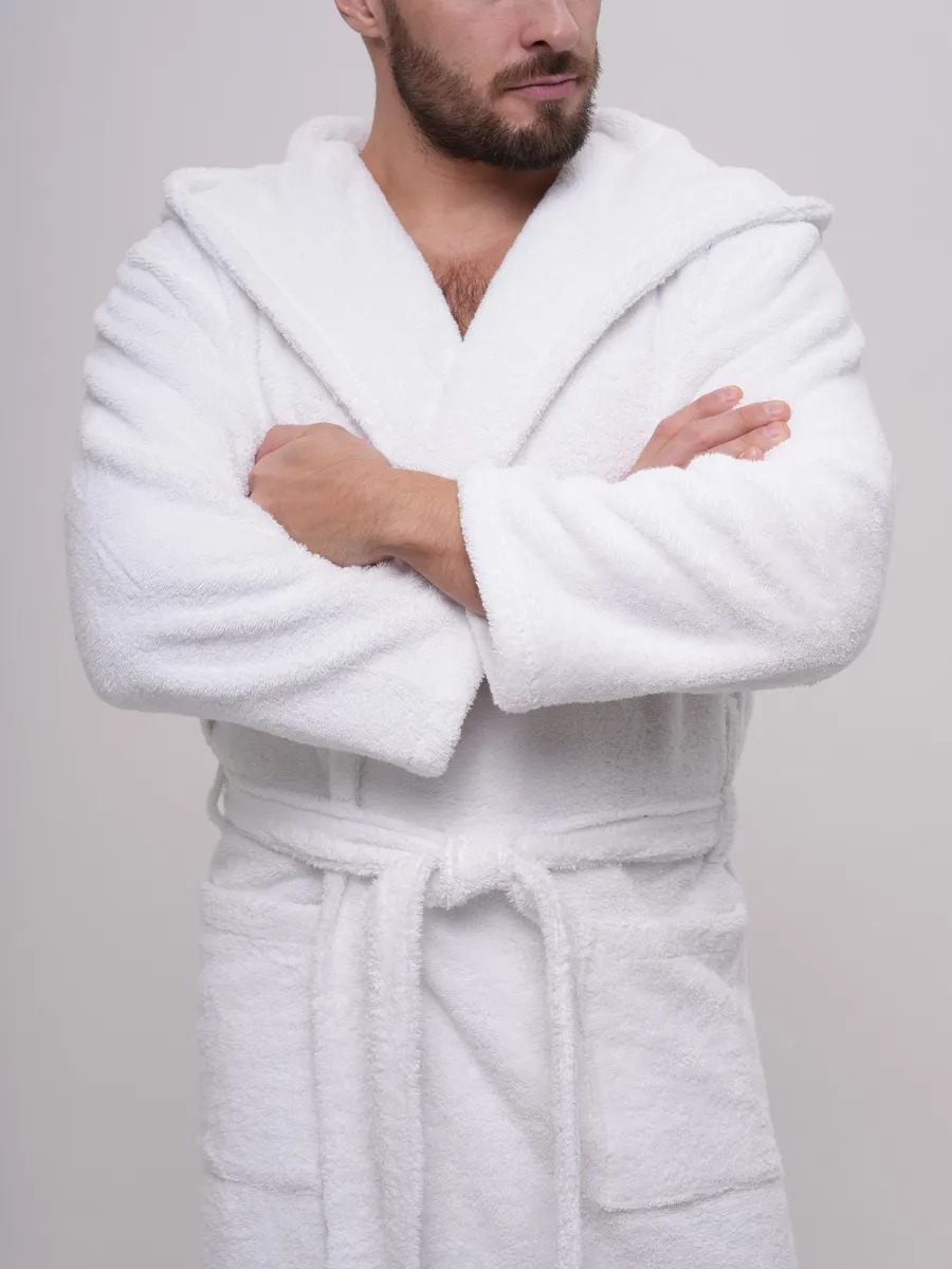 Peignoir homme à capuche