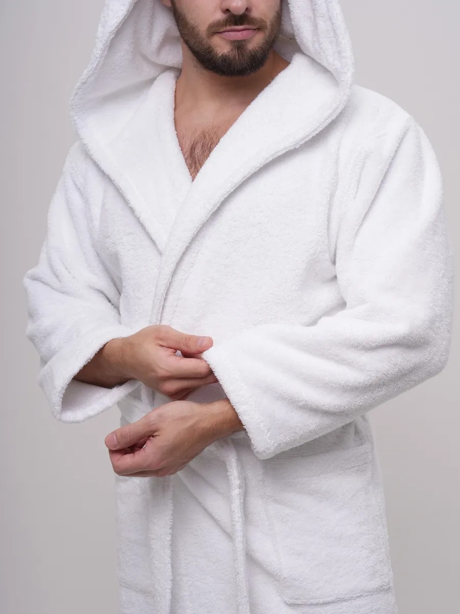 Peignoir homme à capuche