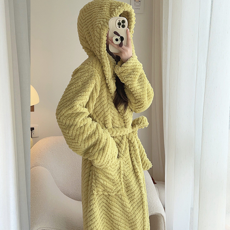Peignoir de bain femme avec capuche