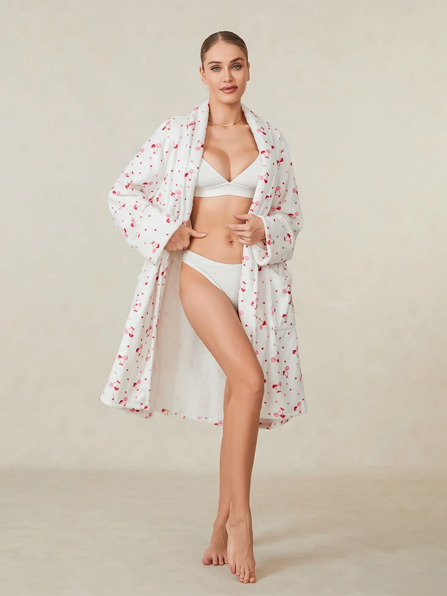 Peignoir de bain en éponge femme