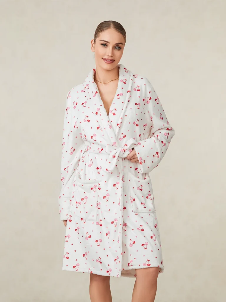 Peignoir de bain en éponge femme