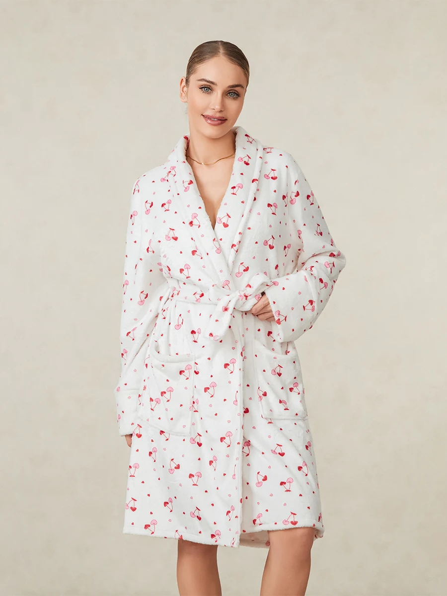 Peignoir de bain en éponge femme