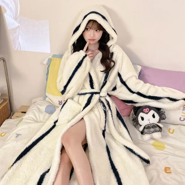 Peignoir capuche femme
