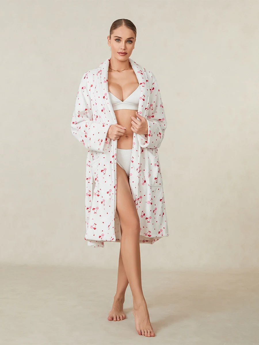 Peignoir de bain en éponge femme