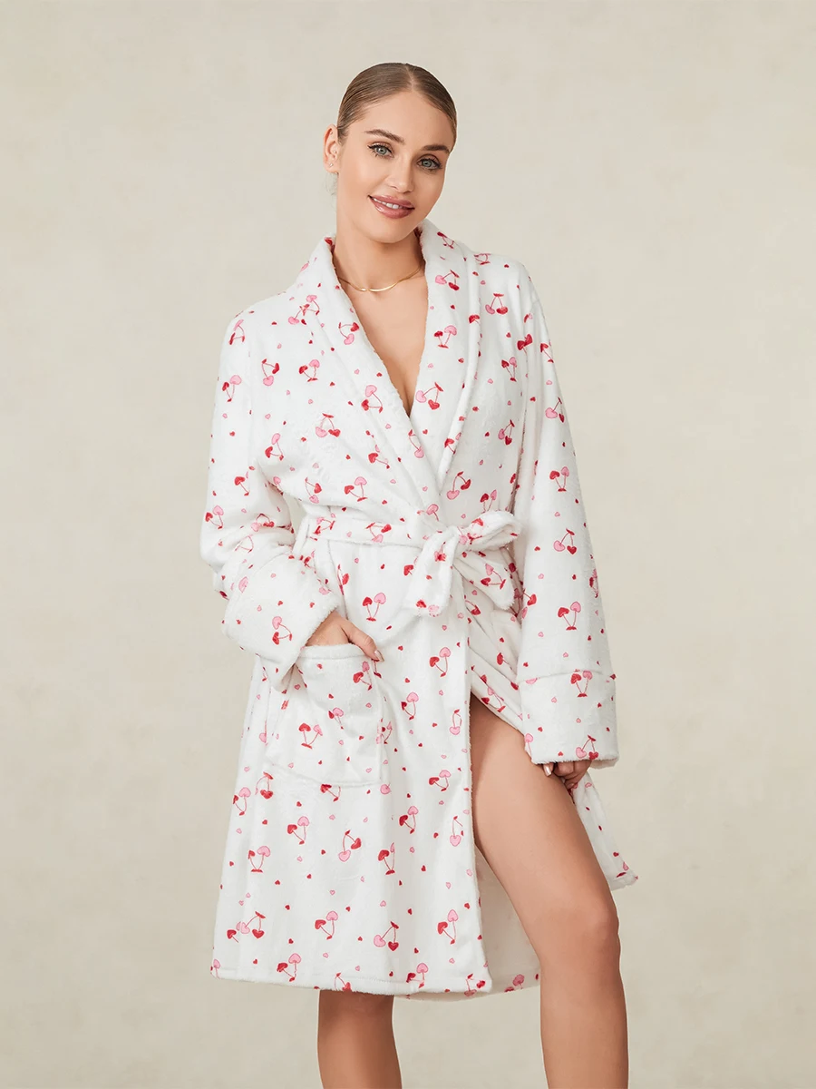Peignoir de bain en éponge femme