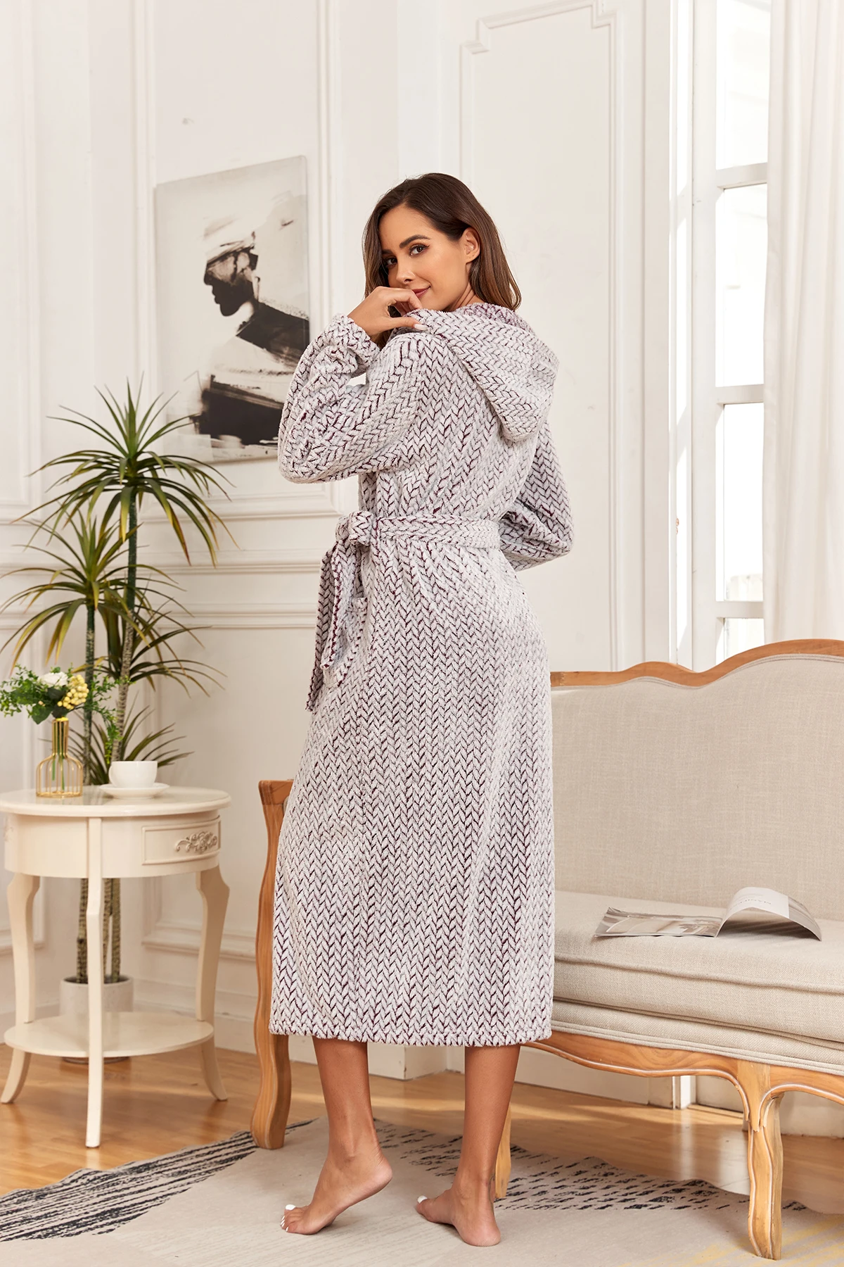 Peignoir polaire longue femme