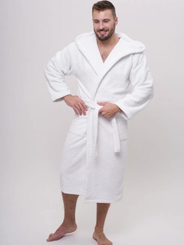 Peignoir homme à capuche