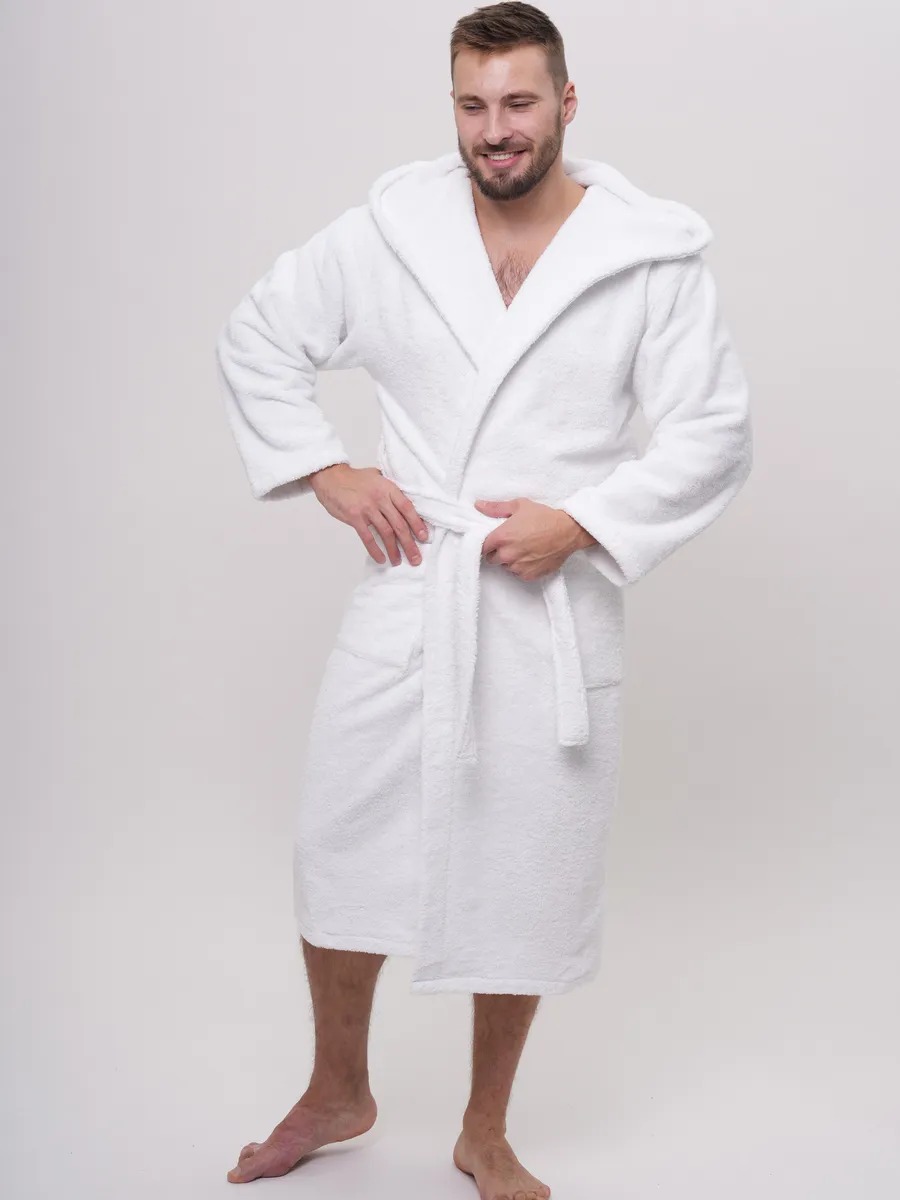 Peignoir homme à capuche