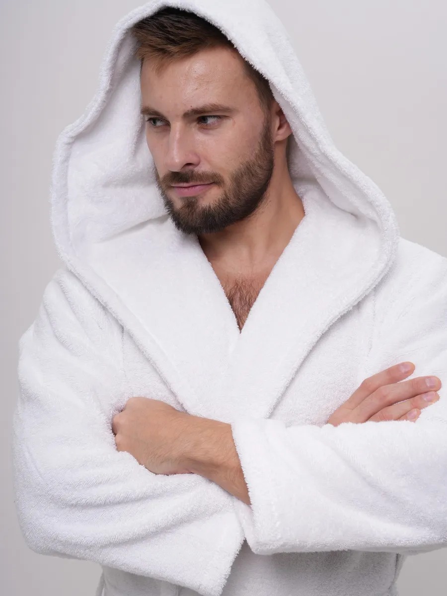 Peignoir homme à capuche