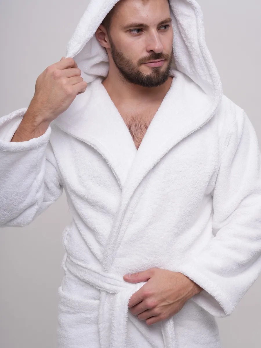 Peignoir homme à capuche
